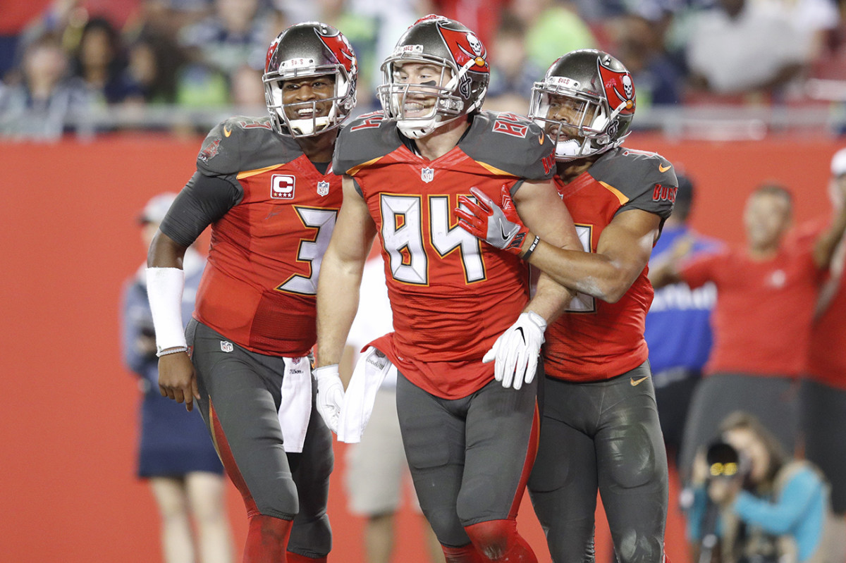 Brate (No. 84) is an alum of the Bucs’ Ghost List, overlooked draft prospects identified through analytics.